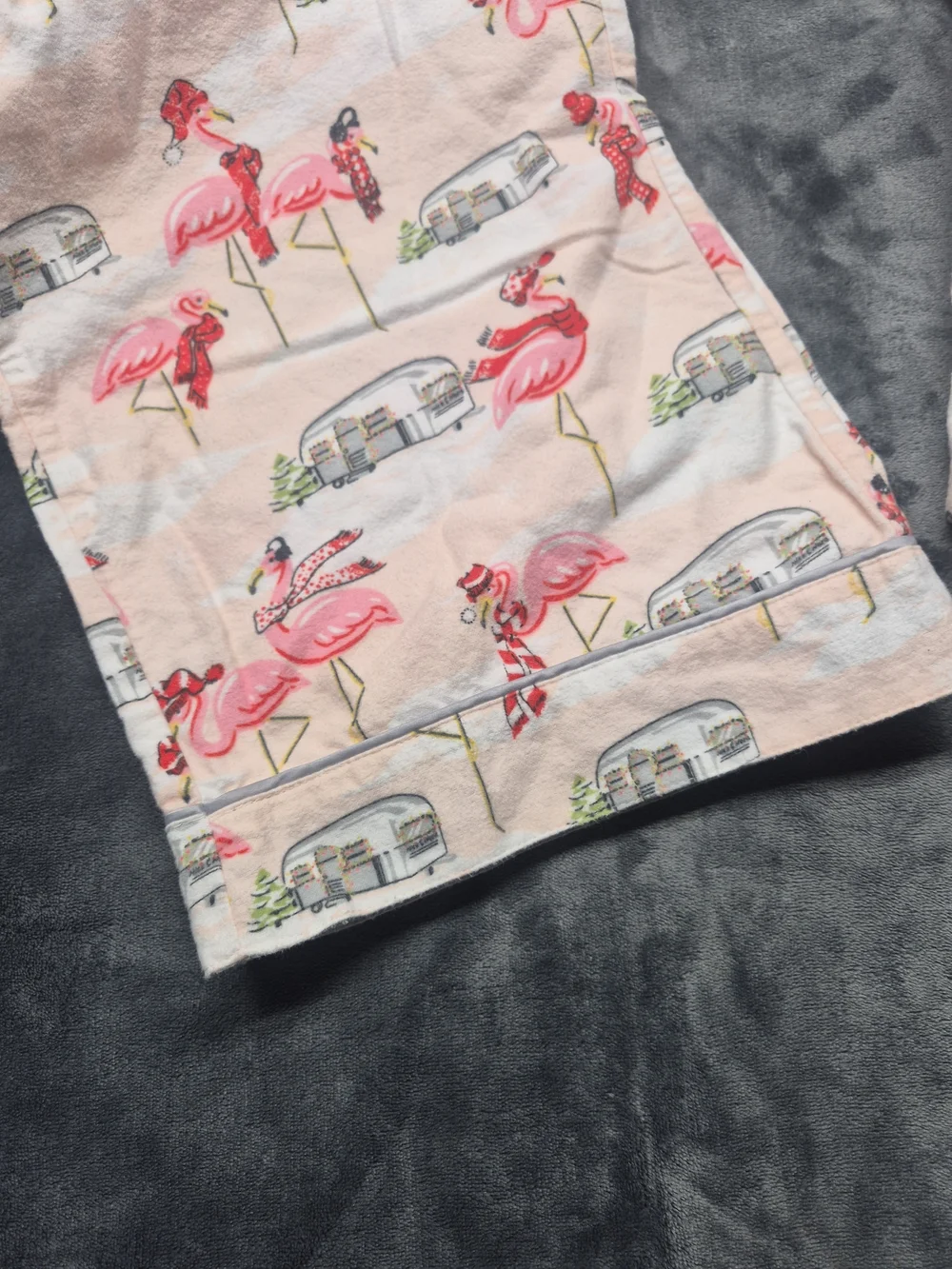 Nick & Nora Womens Flannel Pajama Set XLRetired Pink Flamingo Airstream Camper